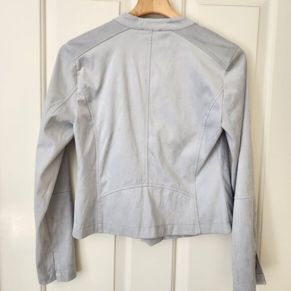 Lysse Summer Vegan Suede Zip Front Moto Jacket Soft Cozy Business Casual Small - Picture 2 of 8